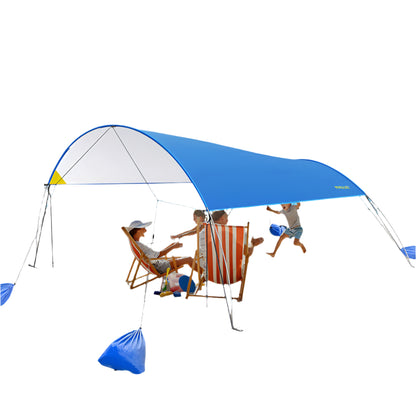 SolShade lichtgewicht zonneschuilplaats met UPF 50 en zandverankering – draagbaar en windbestendig