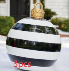 Feestelijke Opblaasbare Buitenbal 60 cm – Weerbestendige PVC Kerstdecoratie