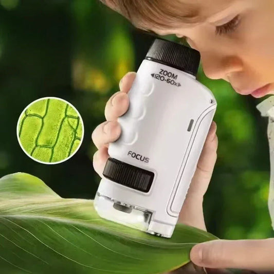 OntdekZoom Zakmicroscoop voor Kinderen met 60-120x Vergroting