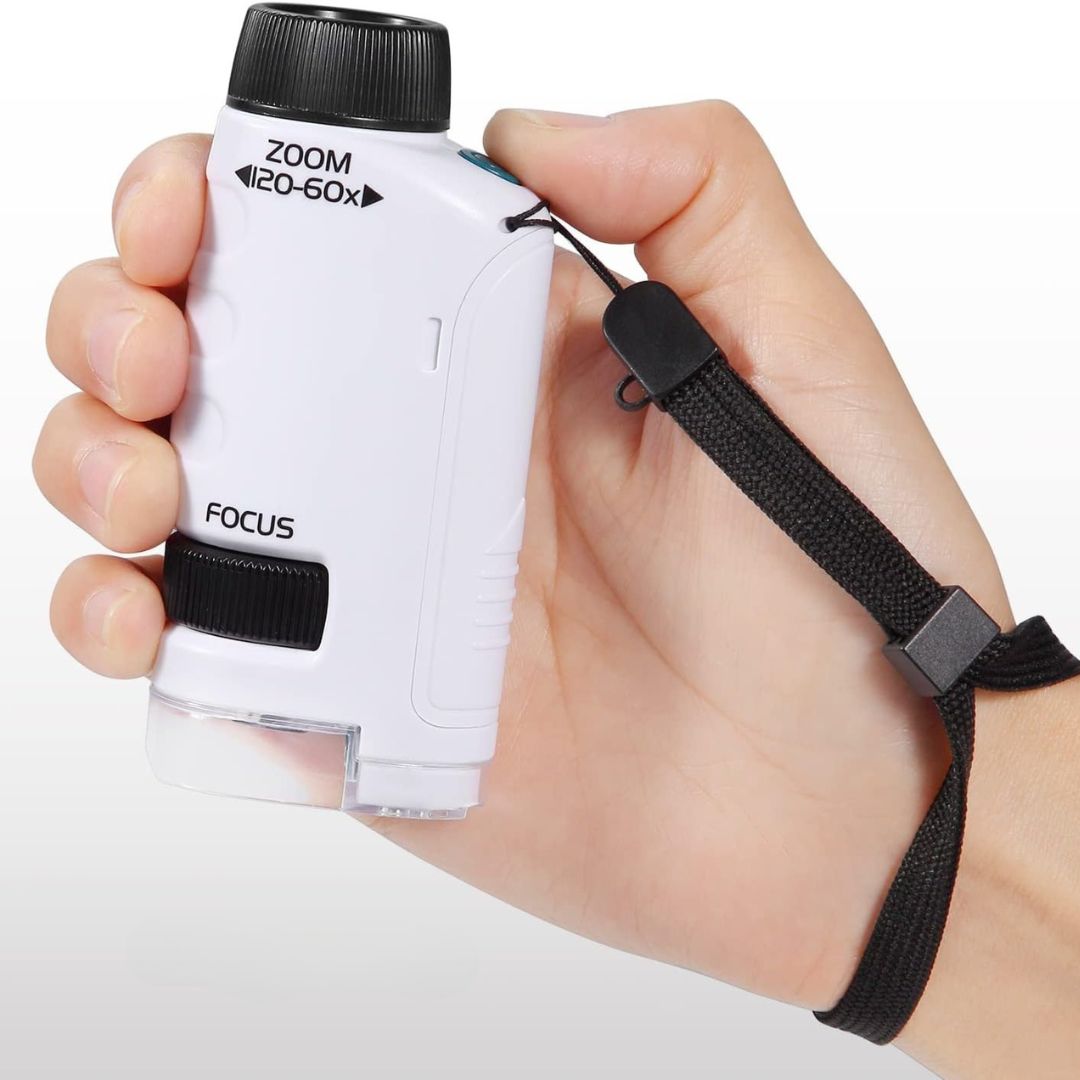 OntdekZoom Zakmicroscoop voor Kinderen met 60-120x Vergroting