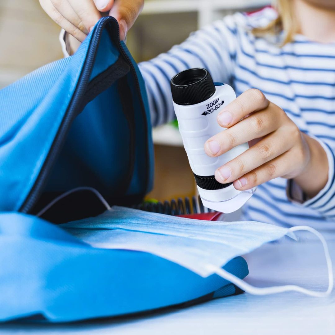 OntdekZoom Zakmicroscoop voor Kinderen met 60-120x Vergroting
