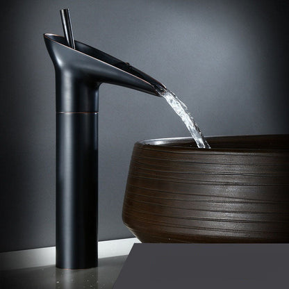 Antieke Messing Wastafelkraan - Watervaluitloop en Enkelvoudige Hendel