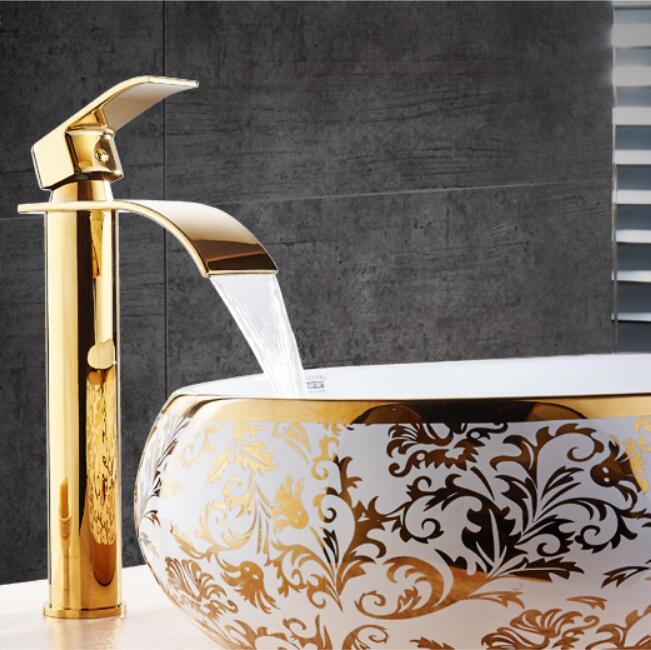 Messing Waterval Wastafelkraan met Mengfunctie - Elegante Badkamerkraan