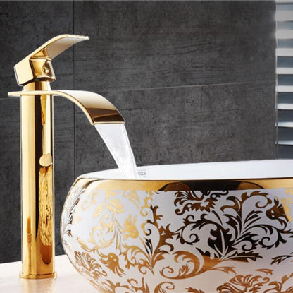 Messing Waterval Wastafelkraan met Mengfunctie - Elegante Badkamerkraan