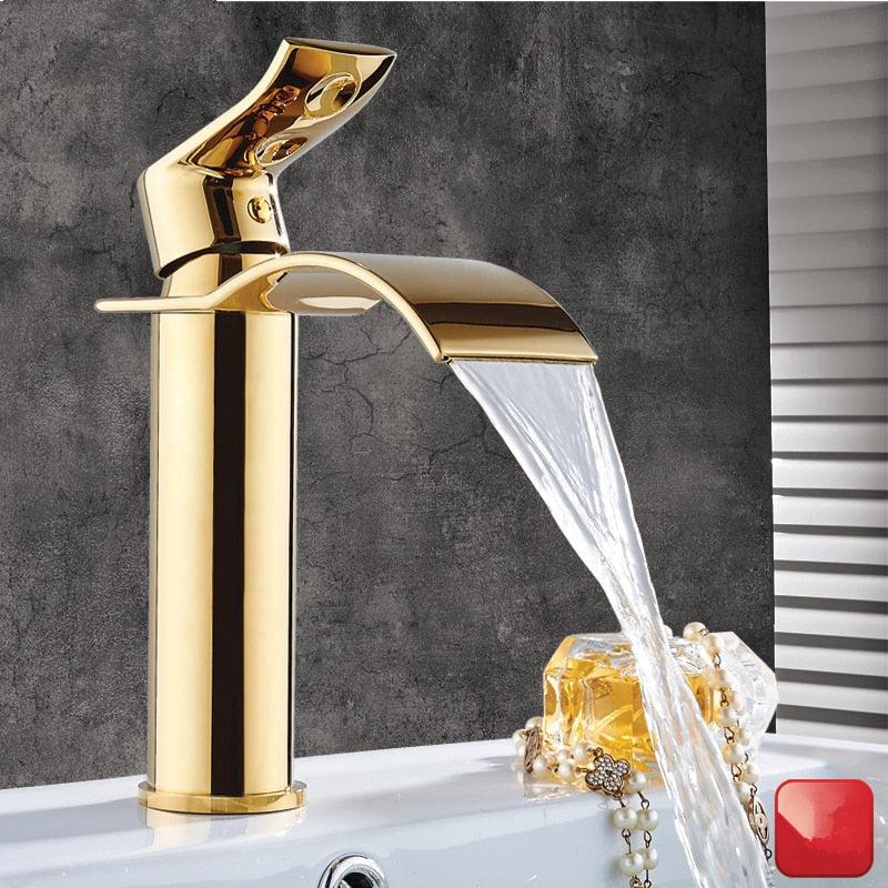 Messing Waterval Wastafelkraan met Mengfunctie - Elegante Badkamerkraan