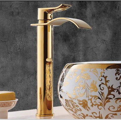 Messing Waterval Wastafelkraan met Mengfunctie - Elegante Badkamerkraan