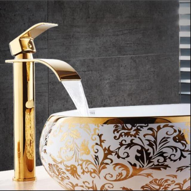 Messing Waterval Wastafelkraan met Mengfunctie - Elegante Badkamerkraan