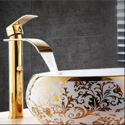 Messing Waterval Wastafelkraan met Mengfunctie - Elegante Badkamerkraan
