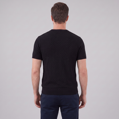 Gestructureerd Basketweave Herenshirt - Ronde Hals Zomer