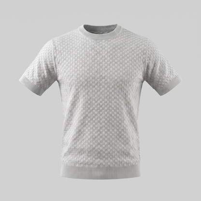Gestructureerd Basketweave Herenshirt - Ronde Hals Zomer