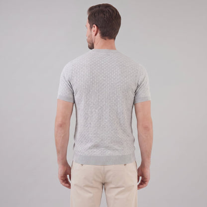 Gestructureerd Basketweave Herenshirt - Ronde Hals Zomer