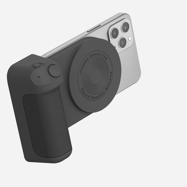 Griply Magnetische Telefoonhouder met Draadloos Opladen – Anti-Tril Handgreep voor Stabiele Opnames