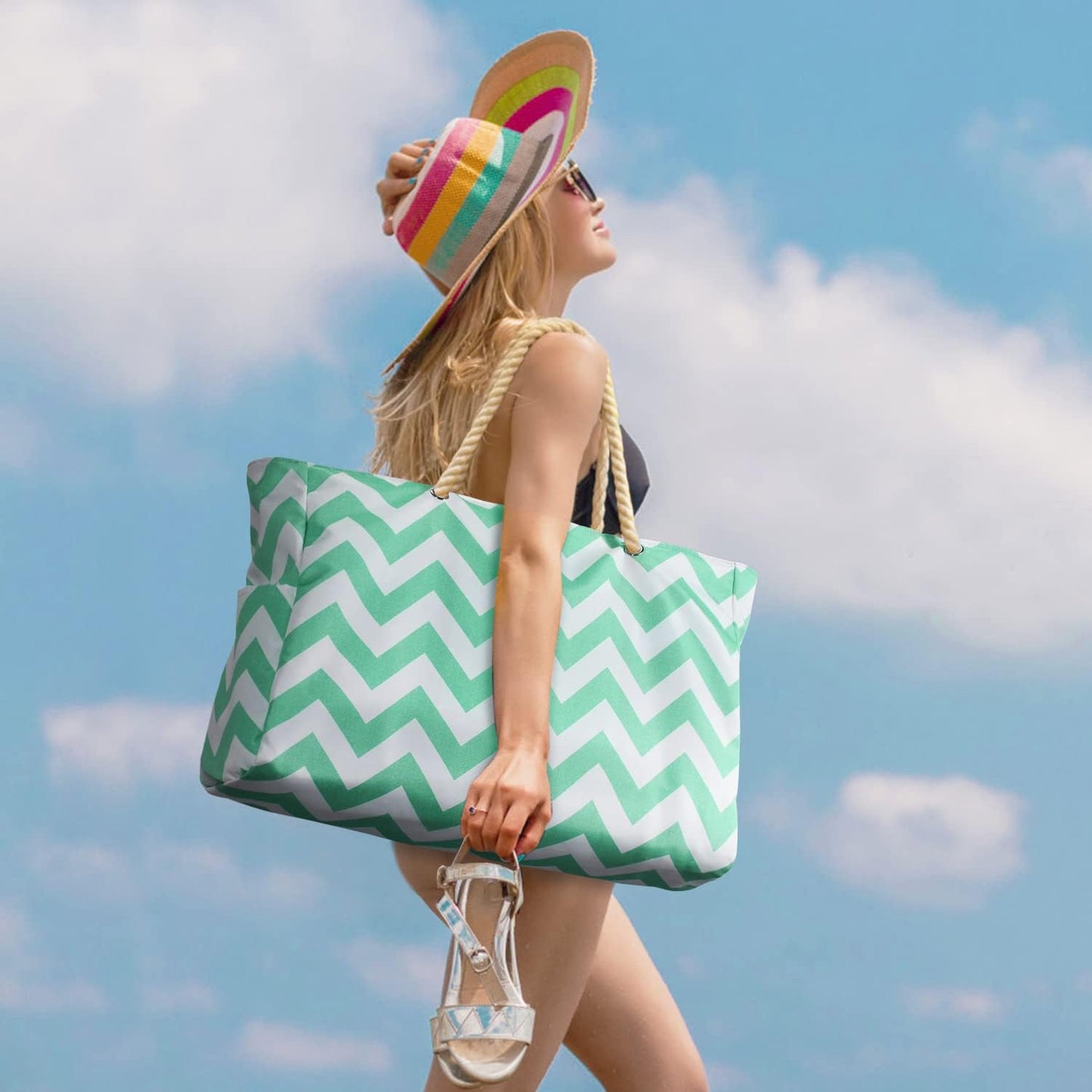 Oversized Waterdichte Strandtas met Zandbestendige Binnenkant