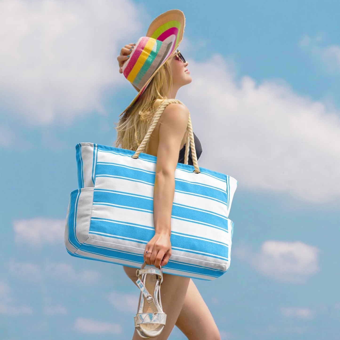 Oversized Waterdichte Strandtas met Zandbestendige Binnenkant