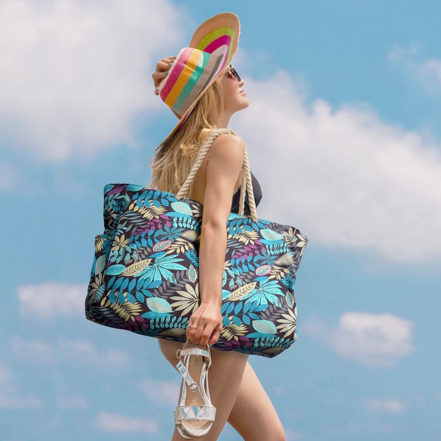 Oversized Waterdichte Strandtas met Zandbestendige Binnenkant