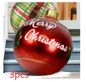 Feestelijke Opblaasbare Buitenbal 60 cm – Weerbestendige PVC Kerstdecoratie