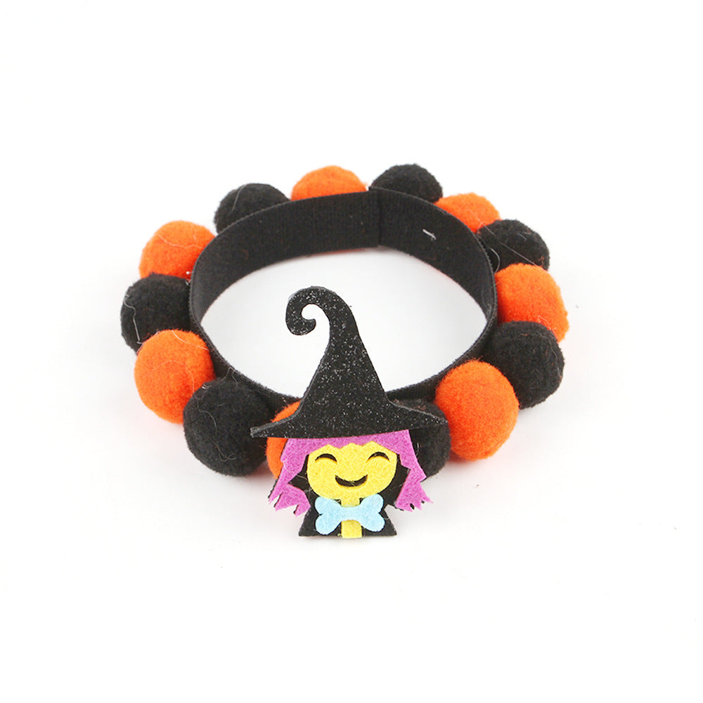 Halloween Huisdier Halsband – Verstelbare Honden en Katten Kraag met Pompoen en Schedel Designs