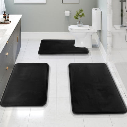 VelvaLuxe 3-delige Memoryfoam Badmatten Set – Antislip, Absorberend en Wasbaar