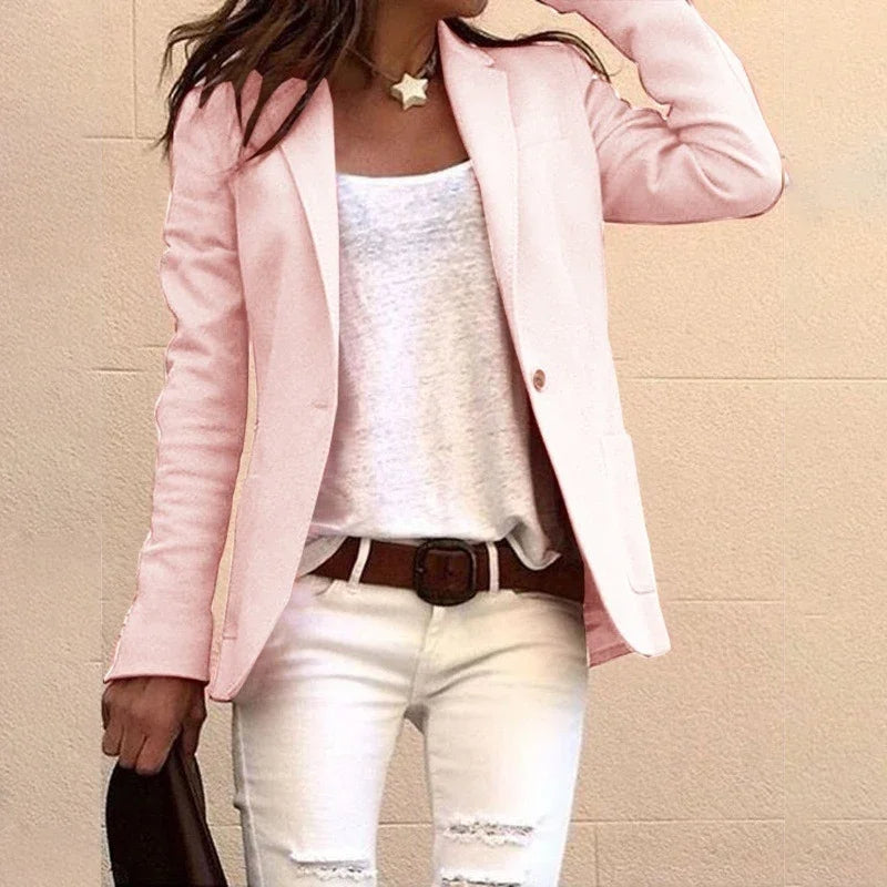 Elegante Dames Blazer met Slanke Pasvorm en Klassiek Revers