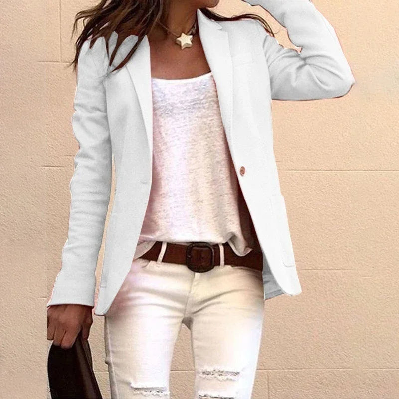Elegante Dames Blazer met Slanke Pasvorm en Klassiek Revers