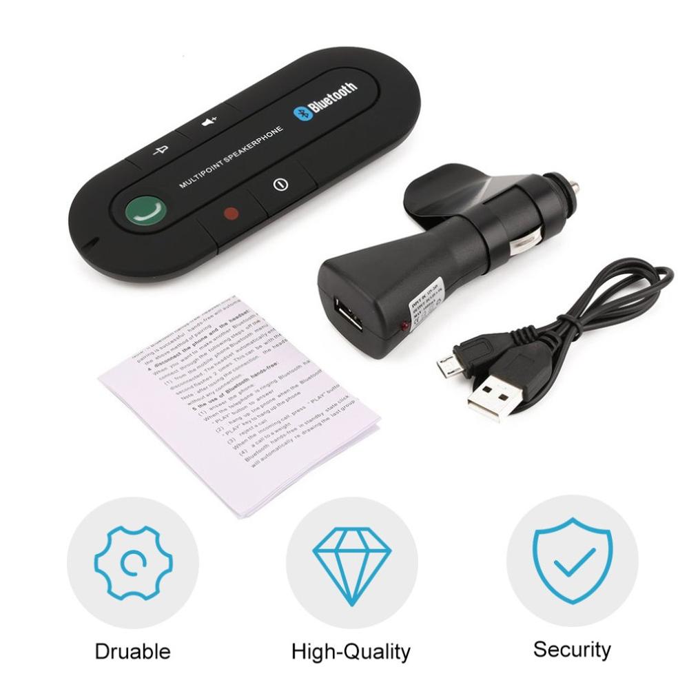Draadloze Bluetooth Handsfree Carkit met Magnetische Zonneklep Bevestiging
