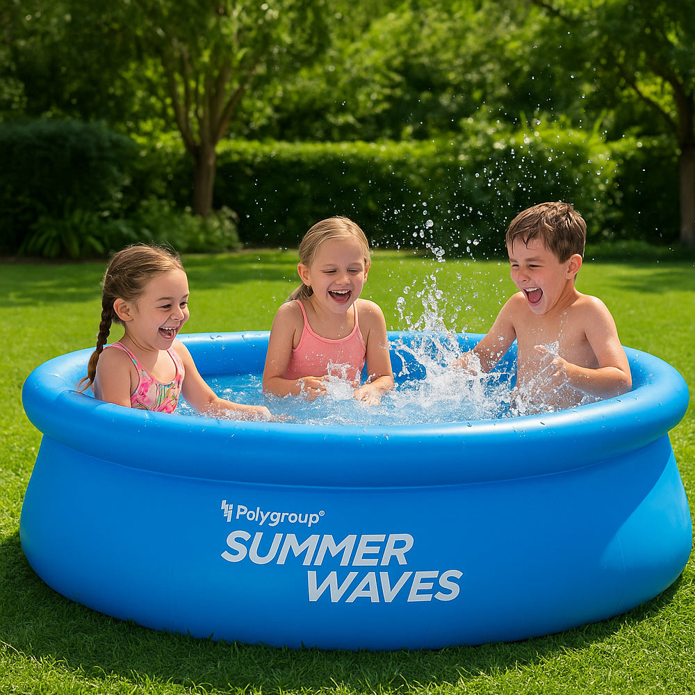 WaterJoy Opblaaszwembad – Ø244 cm Zwembad met Rand en Filterpomp (2.074 Liter)