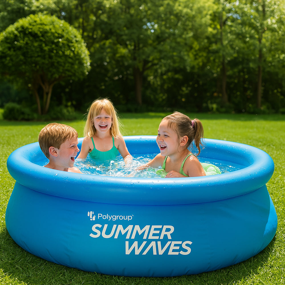 WaterJoy Opblaaszwembad – Ø244 cm Zwembad met Rand en Filterpomp (2.074 Liter)