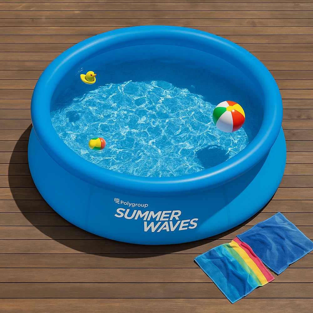 WaterJoy Opblaaszwembad – Ø244 cm Zwembad met Rand en Filterpomp (2.074 Liter)