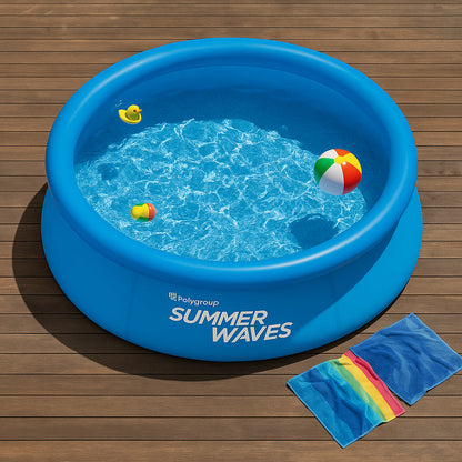 WaterJoy Opblaaszwembad – Ø244 cm Zwembad met Rand en Filterpomp (2.074 Liter)