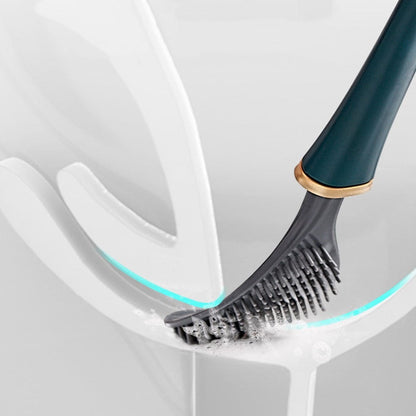 Hygiënische Siliconen Toiletborstel met Wandhouder en Sneldrogend Design