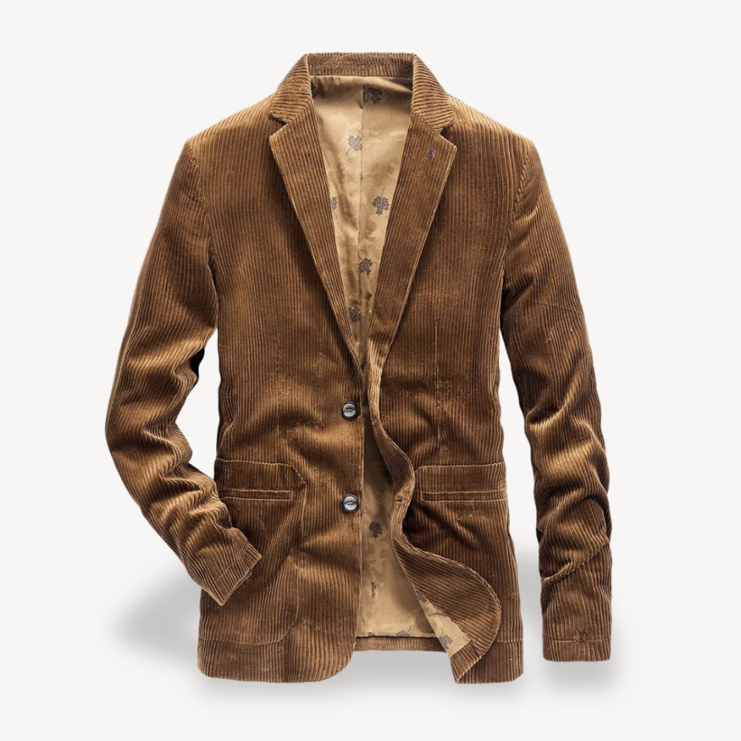 Heren Cordura Klassiek Blazer – Slim Fit Corduroy Colbert in Retrostijl