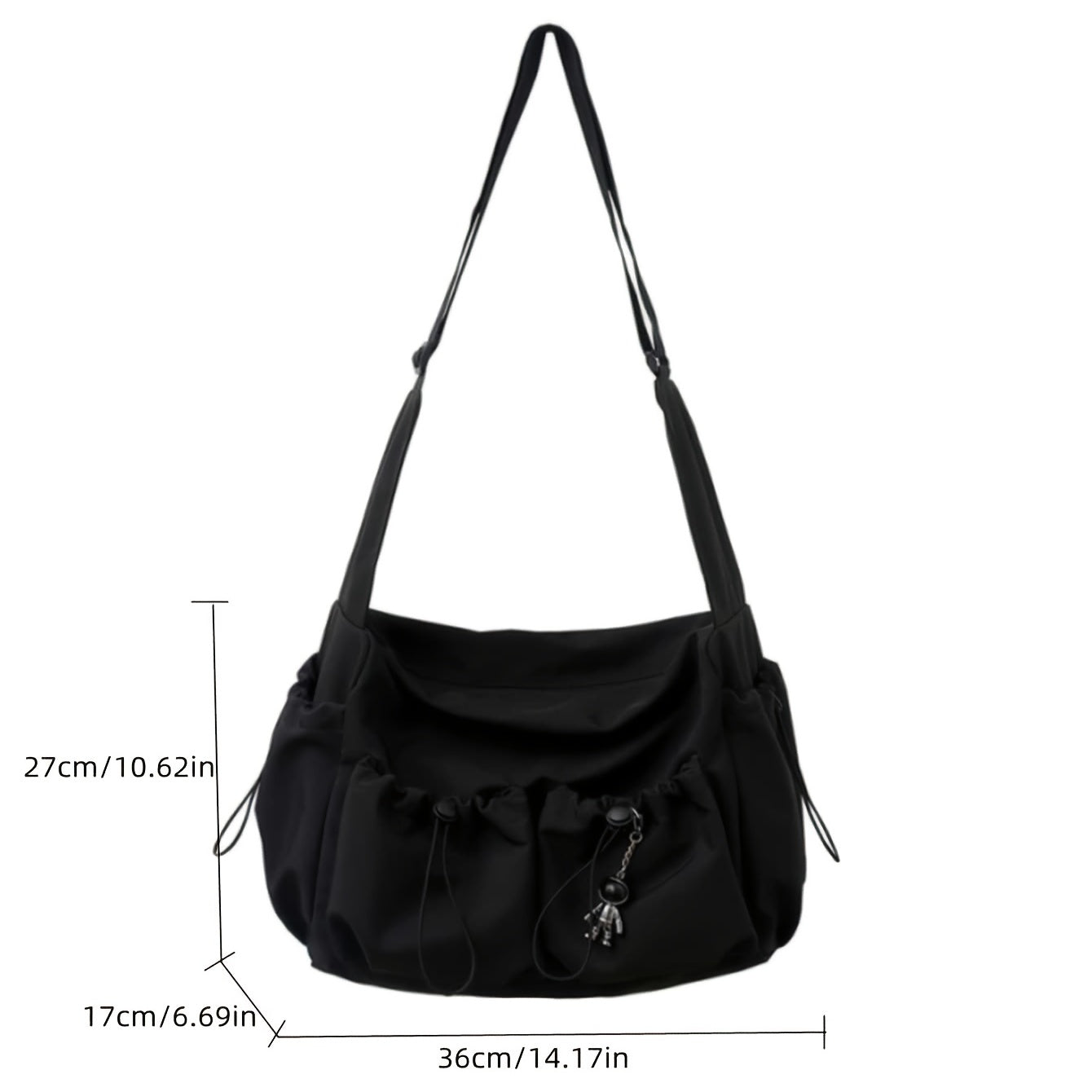 UrbanLiner Nylon Messengerbag – Zwarte Schoudertas met Ritssluiting voor Dagelijks Gebruik
