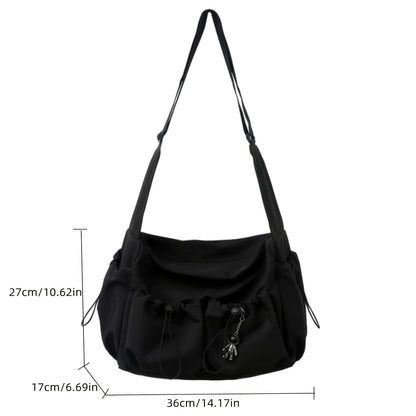 UrbanLiner Nylon Messengerbag – Zwarte Schoudertas met Ritssluiting voor Dagelijks Gebruik