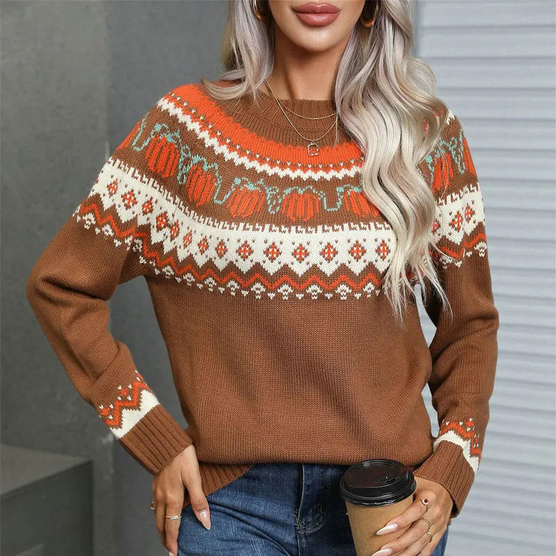 NordicStyle Dames Wintertrui – Klassiek Patroon en Comfortabele Pasvorm