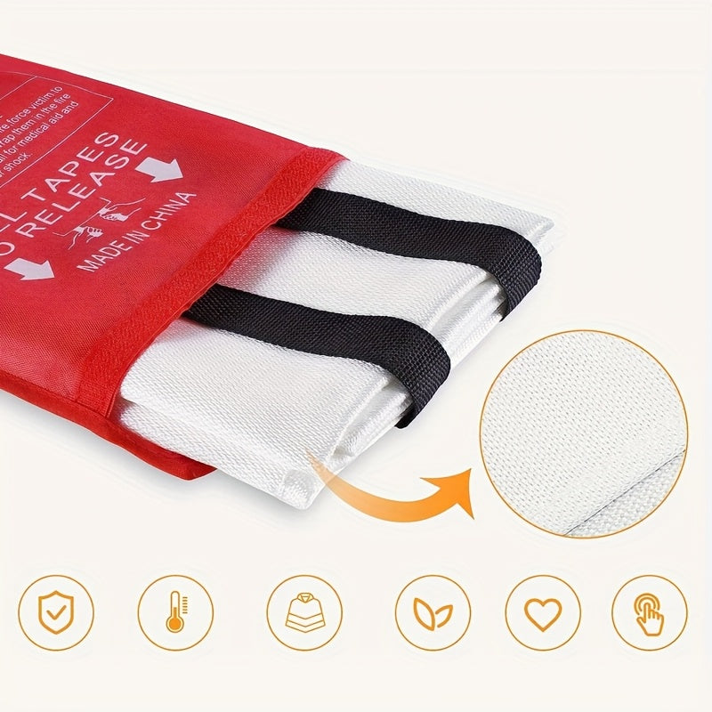 Brandveilig Glasvezel Branddeken – Compact Veiligheidsdeken voor Huis, Keuken en Auto