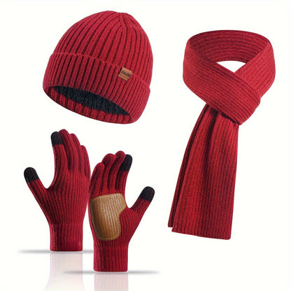 Wintercomfort Set – Gebreide Muts, Sjaal en Handschoenen voor Unisex