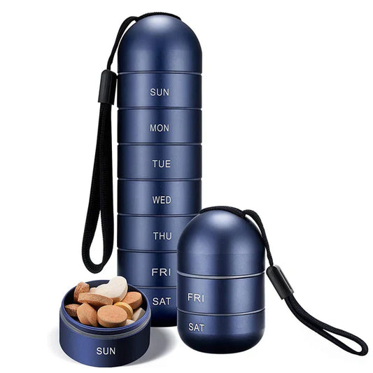 MediSafe Weekbox – Waterdichte Aluminium Pillendoos met 7 Compartimenten