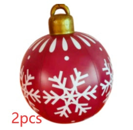 Feestelijke Opblaasbare Buitenbal 60 cm – Weerbestendige PVC Kerstdecoratie