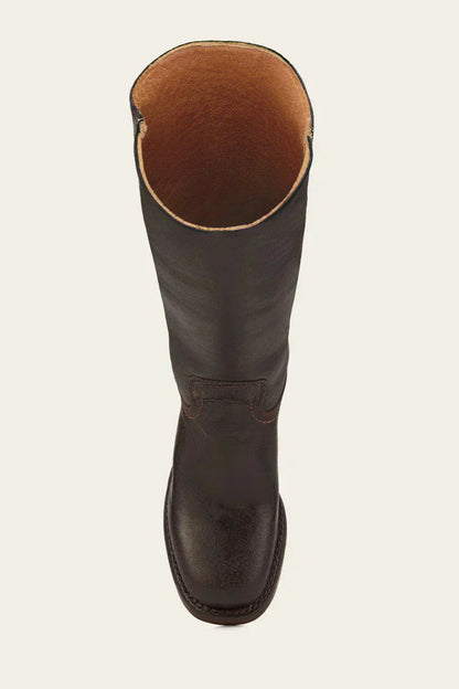 WesternSoul hoge dameslaarzen – stijlvolle leren look met blokhak en western flair