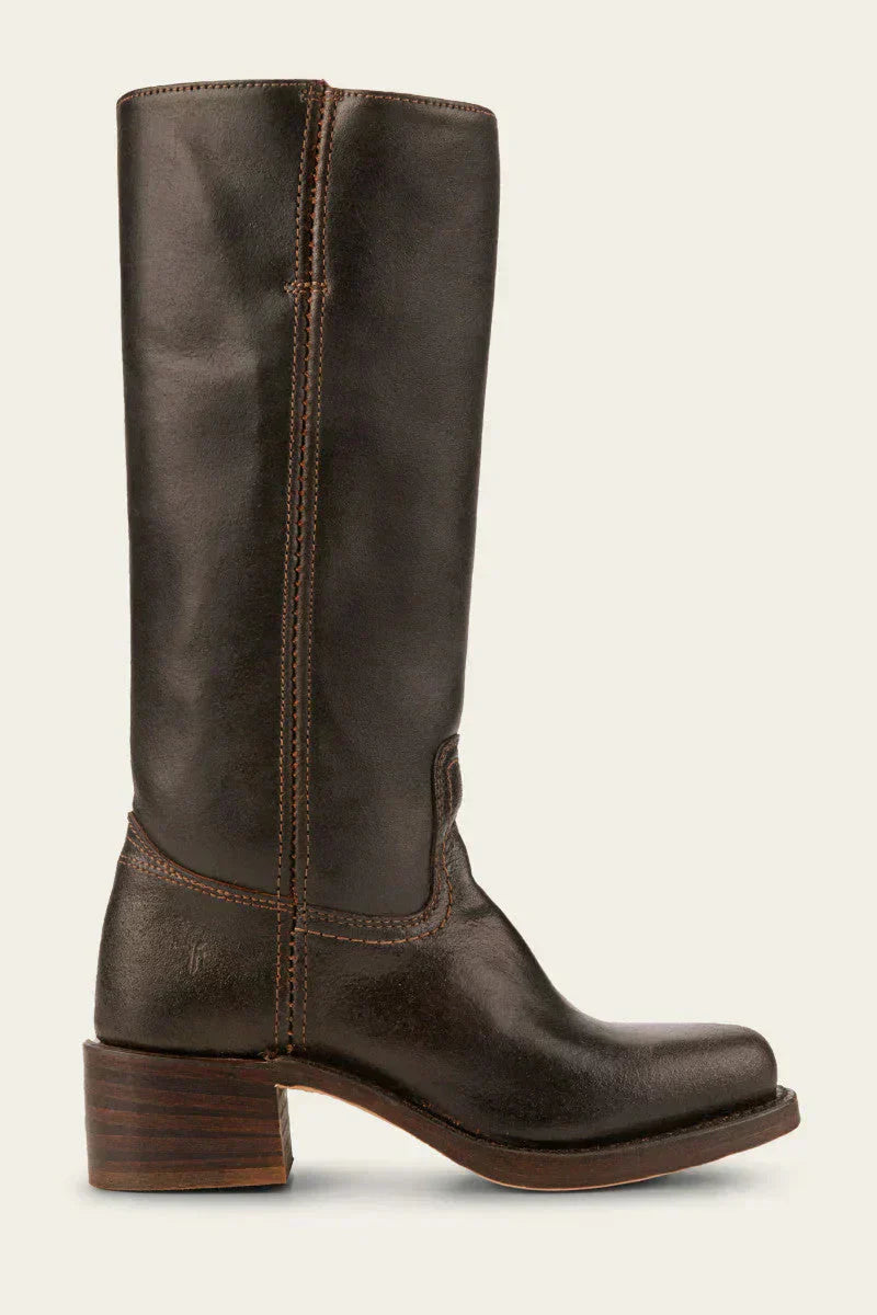 WesternSoul hoge dameslaarzen – stijlvolle leren look met blokhak en western flair