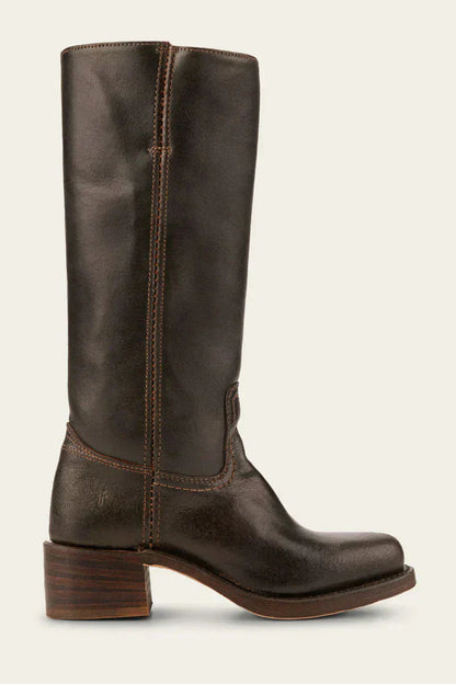 WesternSoul hoge dameslaarzen – stijlvolle leren look met blokhak en western flair