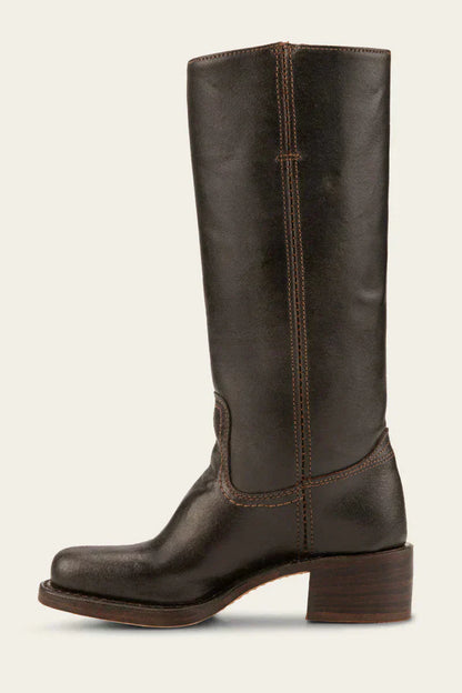 WesternSoul hoge dameslaarzen – stijlvolle leren look met blokhak en western flair