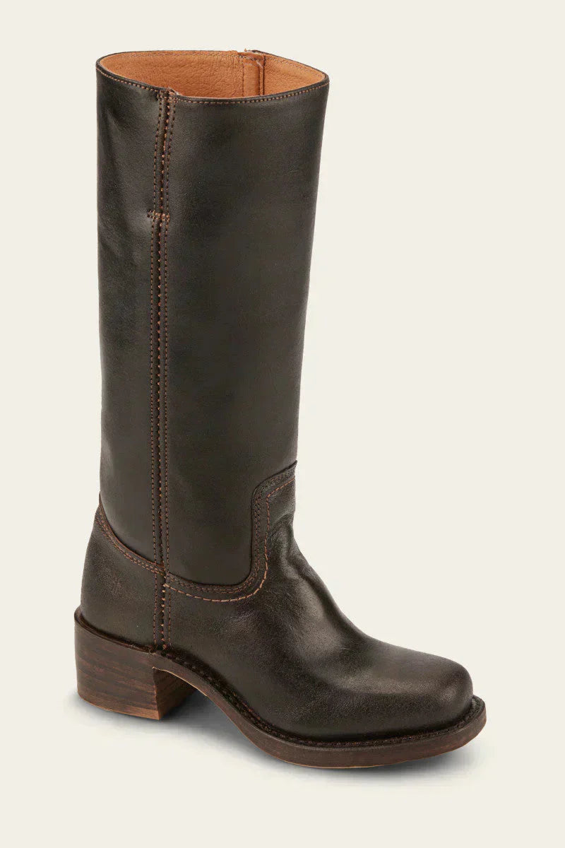WesternSoul hoge dameslaarzen – stijlvolle leren look met blokhak en western flair