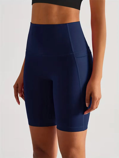 Dames Sportshort met Hoge Taille en Zijzak Ademend