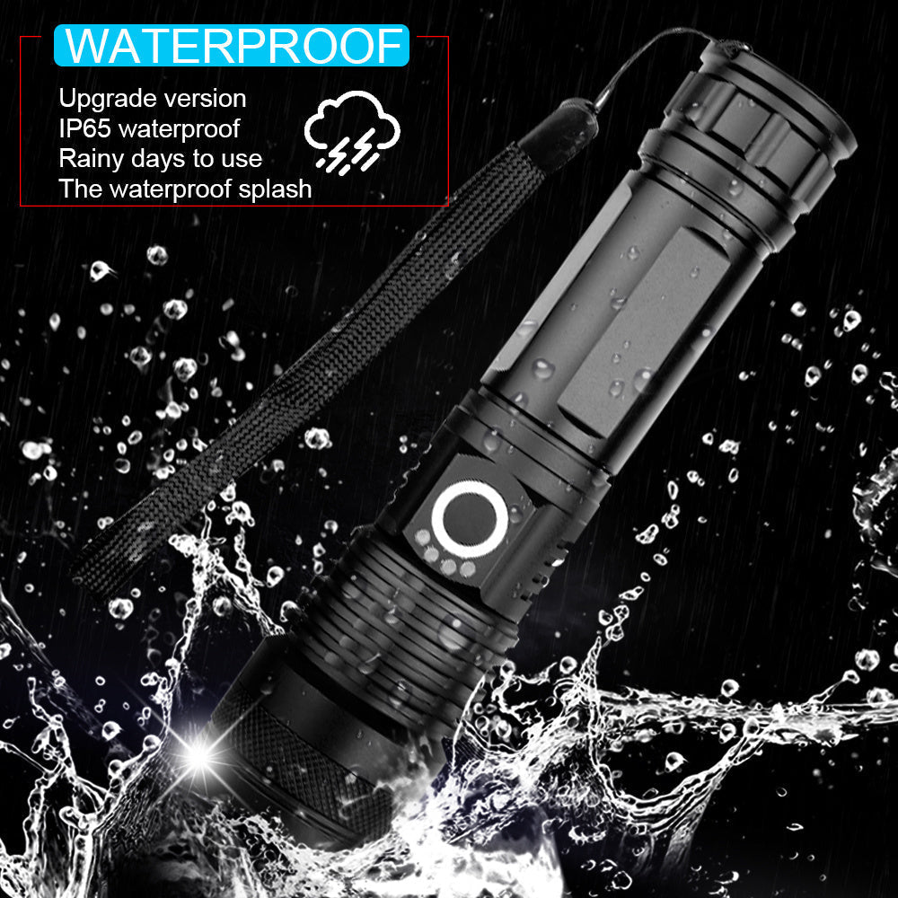 Professionele High-Performance LED-Zaklamp met Actieve Koeling | 100.000 Lumen | 2.350m Bereik | 18x CREE XHP70.2 | OLED-Display | IP68