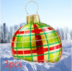 Feestelijke Opblaasbare Buitenbal 60 cm – Weerbestendige PVC Kerstdecoratie
