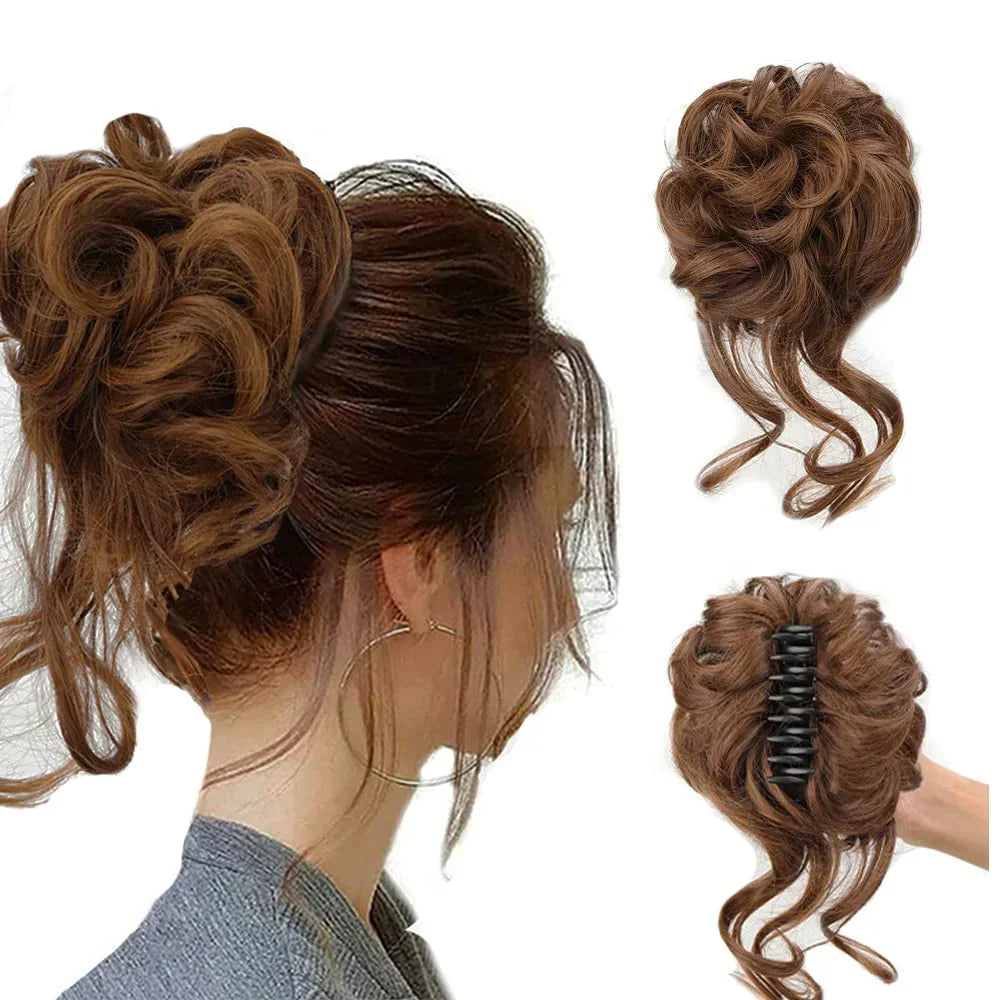 Krullende Haar Knot – Clip-in Haarstukje met Volume en Natuurlijk Uiterlijk