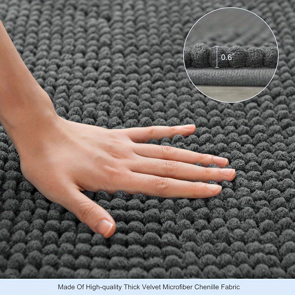 Rond LuxeChen Badmat Ultra-Zacht Chenille – Antislip & Snel Droog