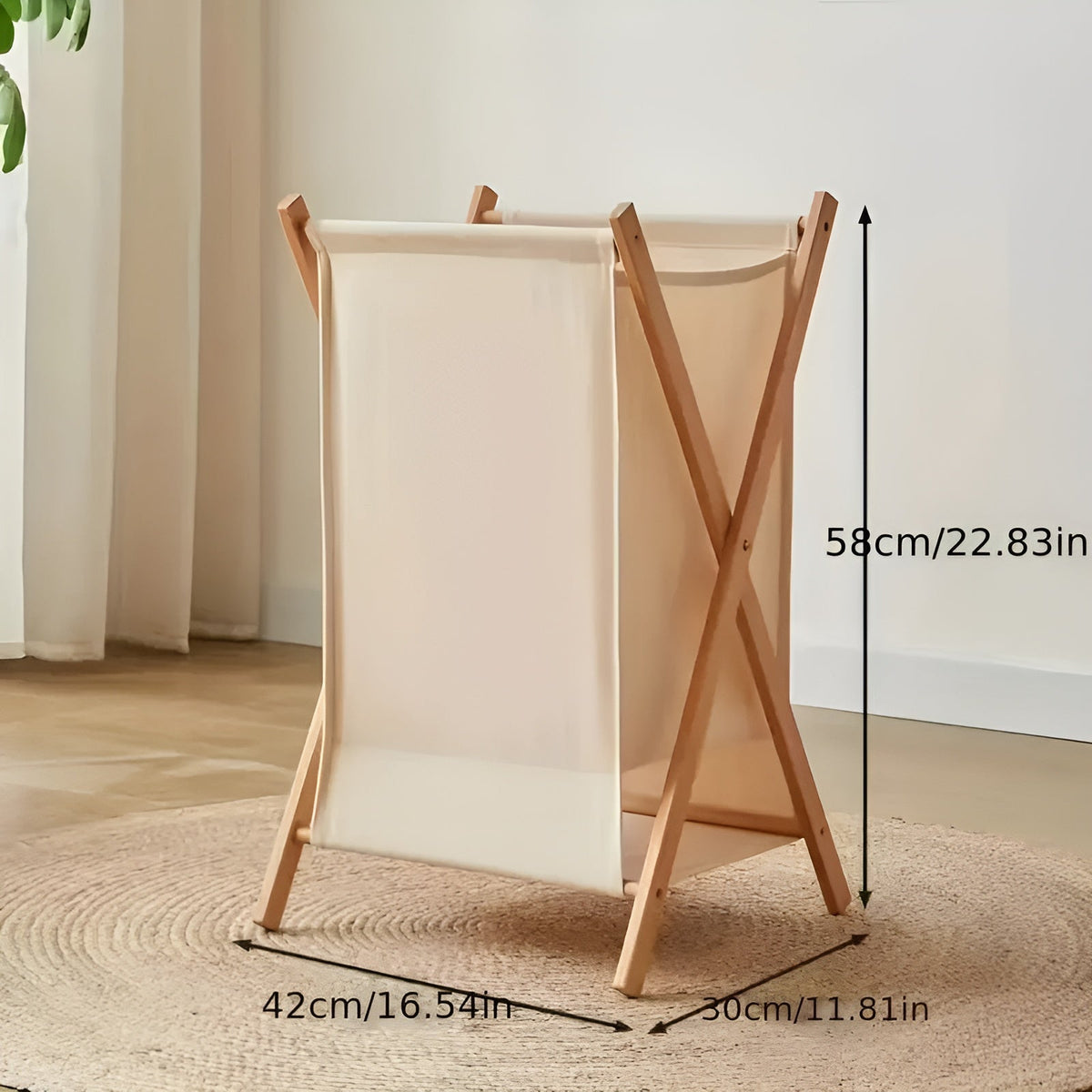 Opvouwbare houten wasmand – Massief hout, decoratief en functioneel