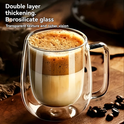 ThermoSip Dubbelwandige Glazen Mok – Borosilicaatglas, Hittebestendig & Elegant